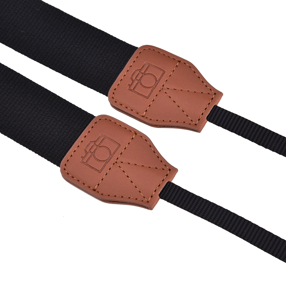 Universal 1cm Wide Colorful Polyester Fabric Shoulder Neck Camera Belt Strap (Black)