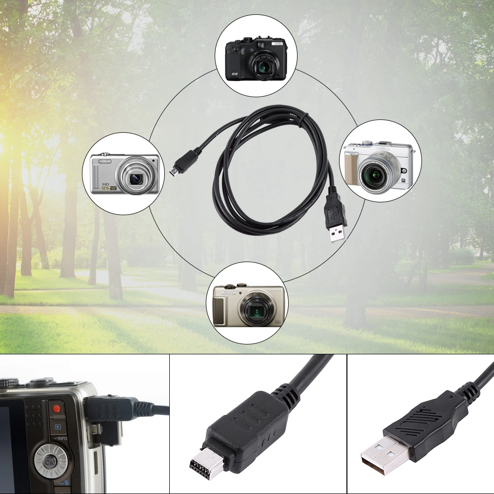 1.5M 12 Pin Data Cable Camera USB Cable Data Transferring Cable For Olympus Digital Camera
