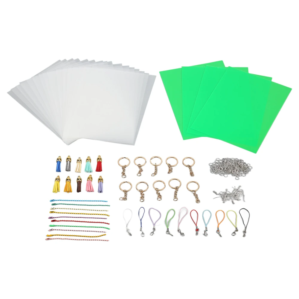 Heat Shrink Film Sheets Kit DIY Handcrafted Shrink Dink Plastic Sheets Keychain Earring Accessories for Crafts