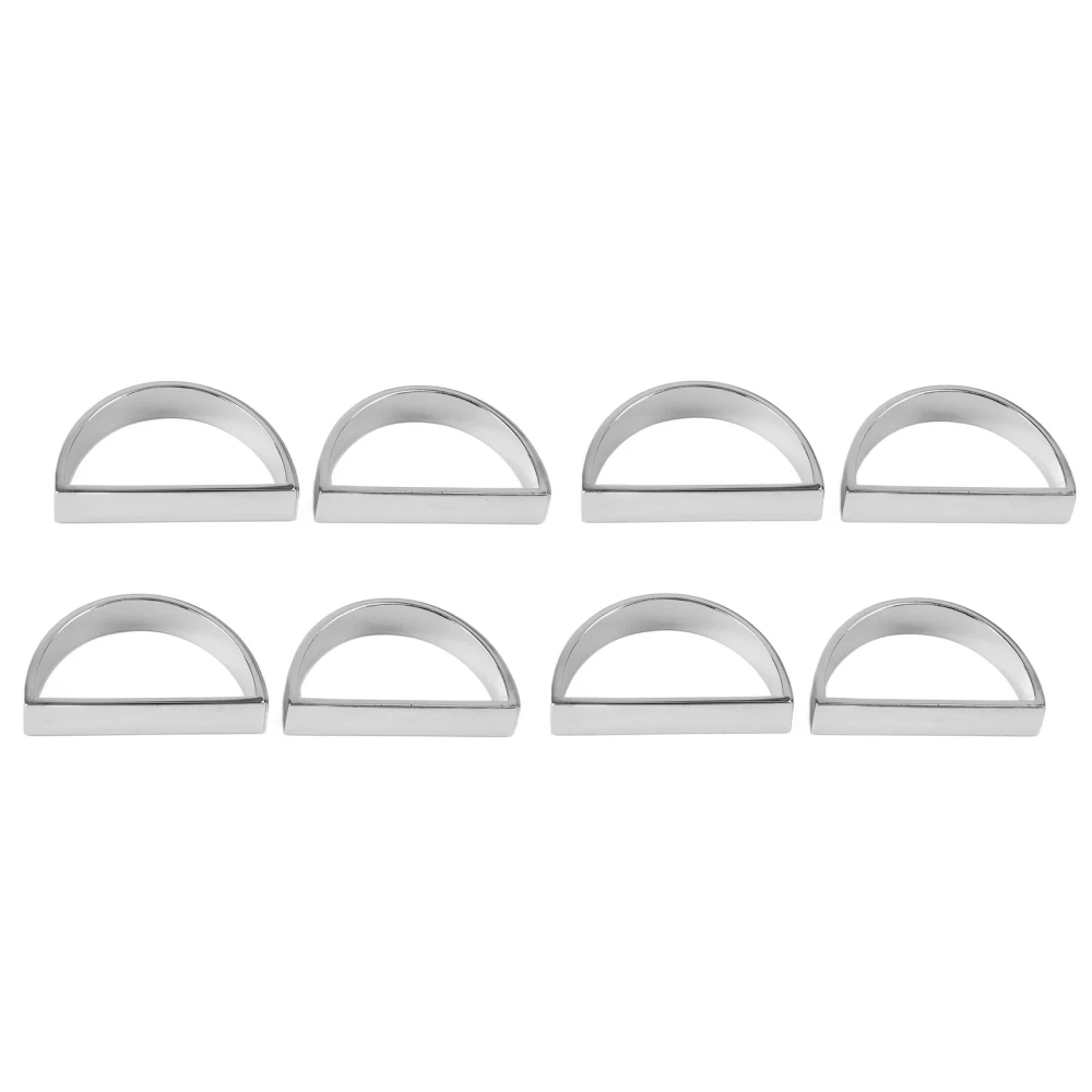 8pcs Silver Semicircle Napkin Rings Prevent Fading Rust Prevention Table Napkin Rings for Wedding Birthday Dinner Party