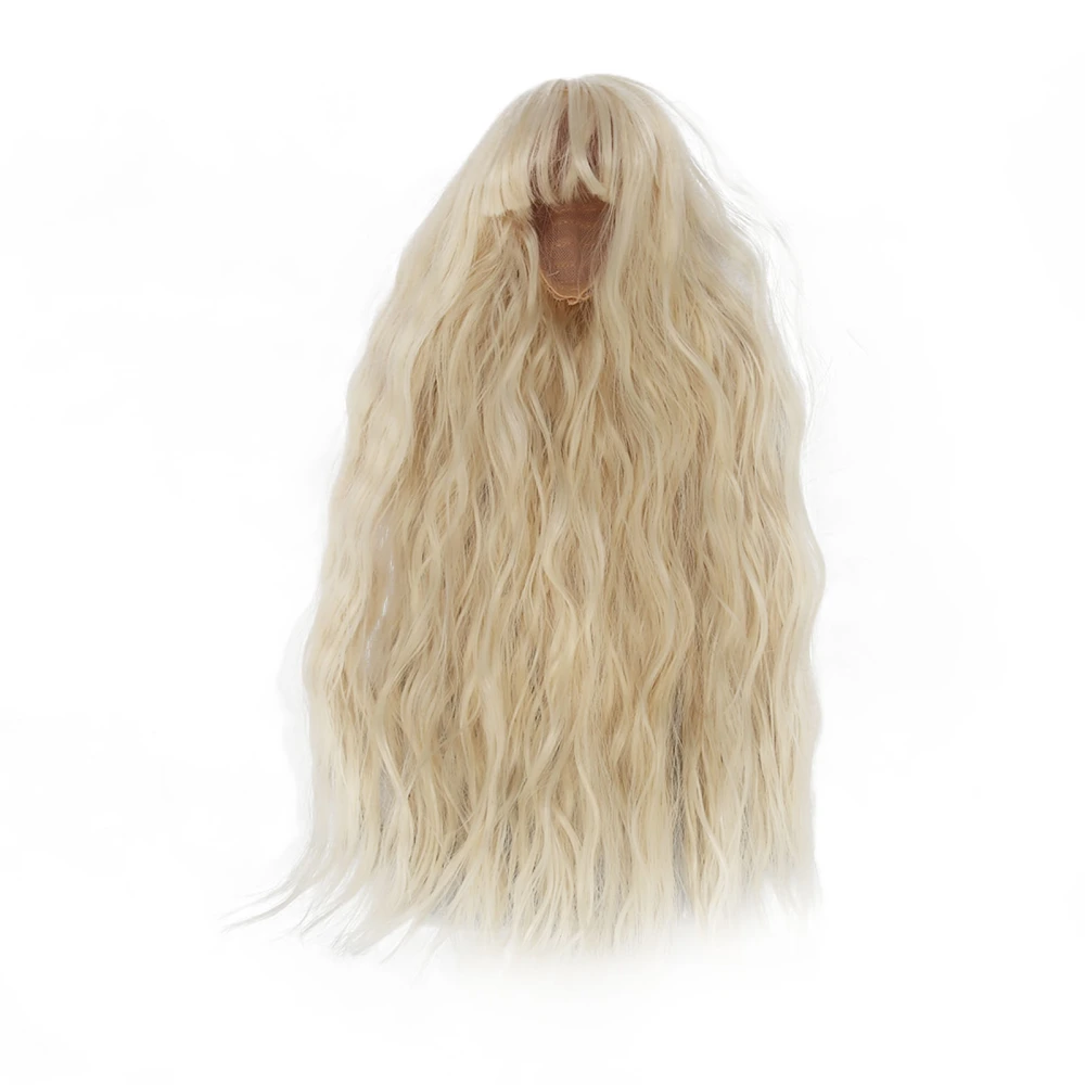 Doll Hair Wig High Temperature Wire Long Hair 1/3 DIY Wavy Doll Replacement Wig for 8.3‑9.4in Doll Light Gold