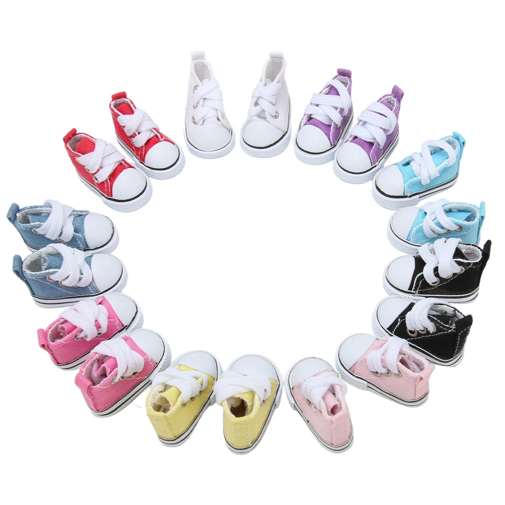 9 Pairs Doll Canvas Shoes 2.1in Long Assorted Colors Anti Slip Antiwear Plastic Rubber Doll Plimsolls for EXO 1/6 Dolls