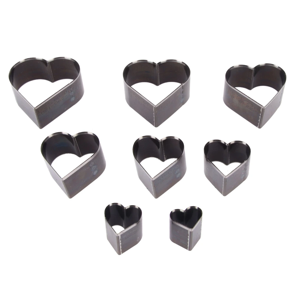 8pcs Leather Die Cutter Hollow Punching Tool High Carbon Steel Heart Shaped Cutting Mold Punching Die Set for DIY Craft