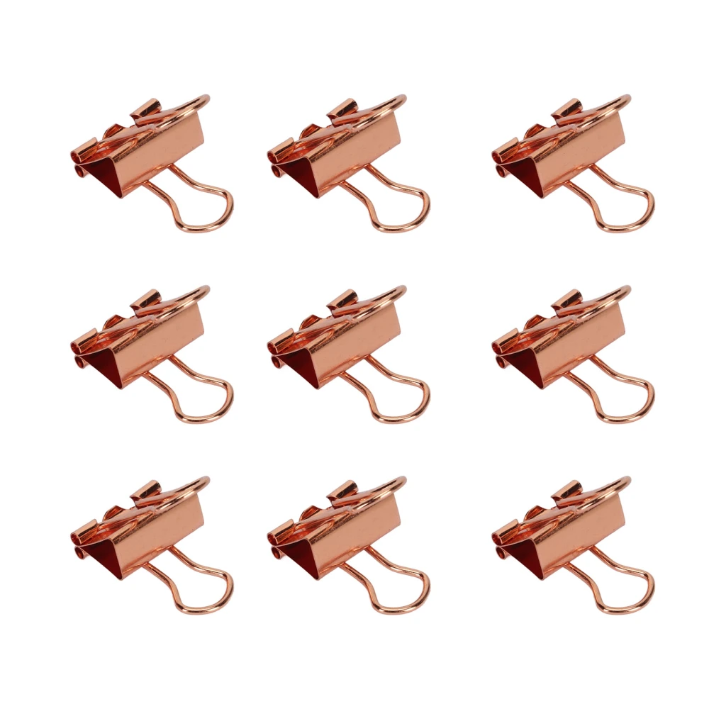 Binder Clips Metal Hollow Long Tail Small Paper Clamps for Documents Tickets Rose Gold 12pcs