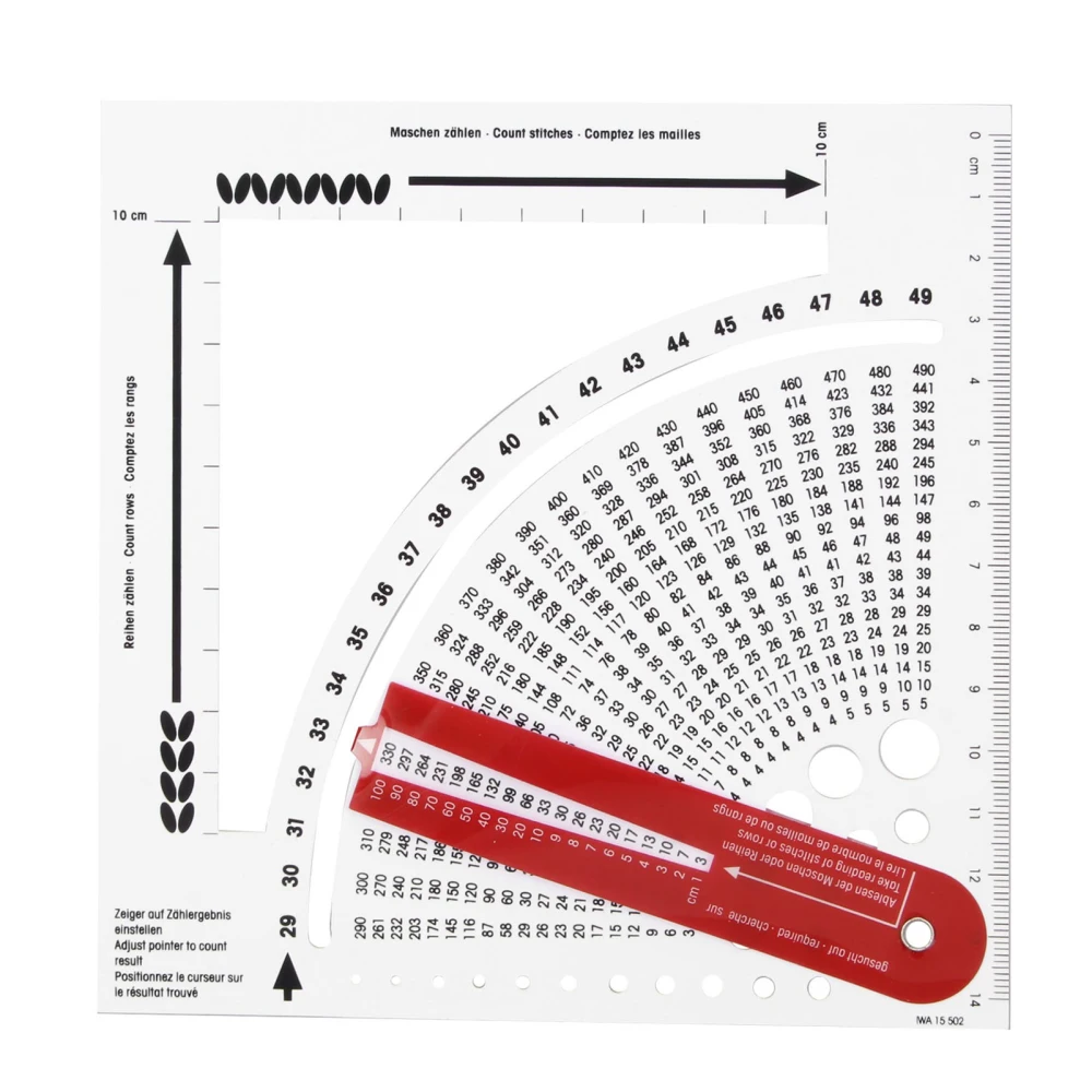 Knitting Gauge Converter Double Sided Clear Scale Knitting Stitch Counting Frame Ruler for Home Clothes Design