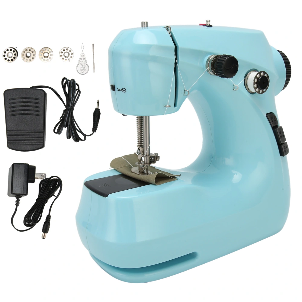 Mini Sewing Machine Dual Power Supply Switch Portable Electric Small Sewing Machine for Beginners Children 100‑240V US Plug