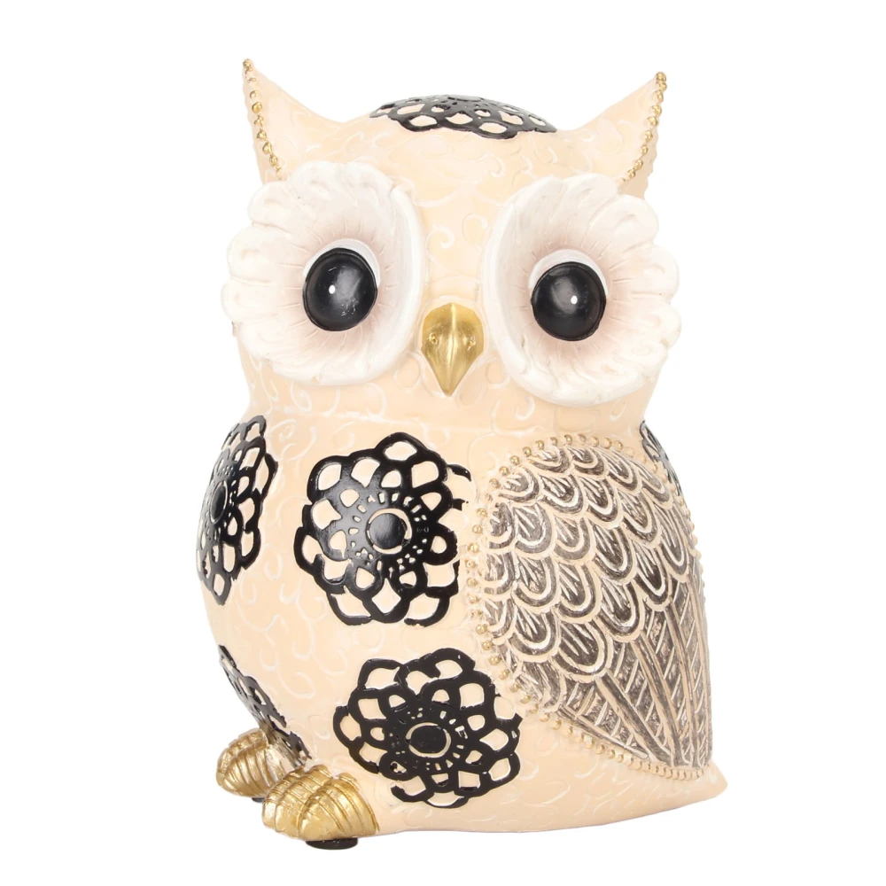 Adorable Owl Figurine Resin Minimalist Big Eyes Cute Owl Statue for Shelf Living Room Bedroom Office Decoration