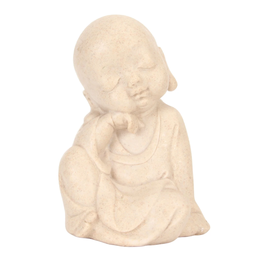 Monk Figurine Resin Realistic Detail Engraving Cute Small Monk Statues for Tea Room Office Decoration Ornament