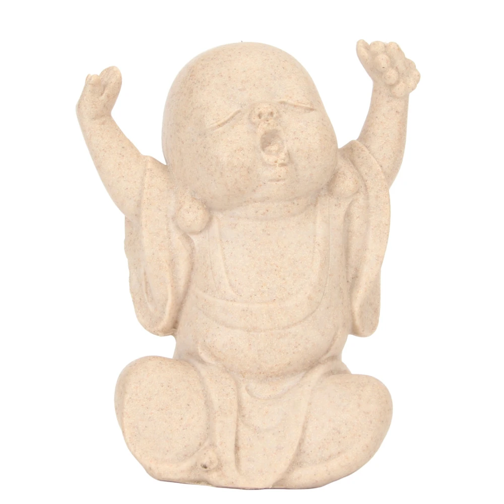 Baby Monk Statue Vivid Sandstone Baby Monk Figurine Buddha Statue Ornament for Home and Office Decoration