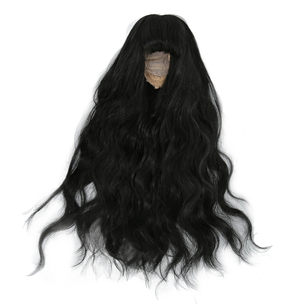 Ball Jointed Doll Wig Curly Soft Heat Resistant Trimmable Soft Touch 1/6 Doll Wig with Bangs for Doll Dress Up Black