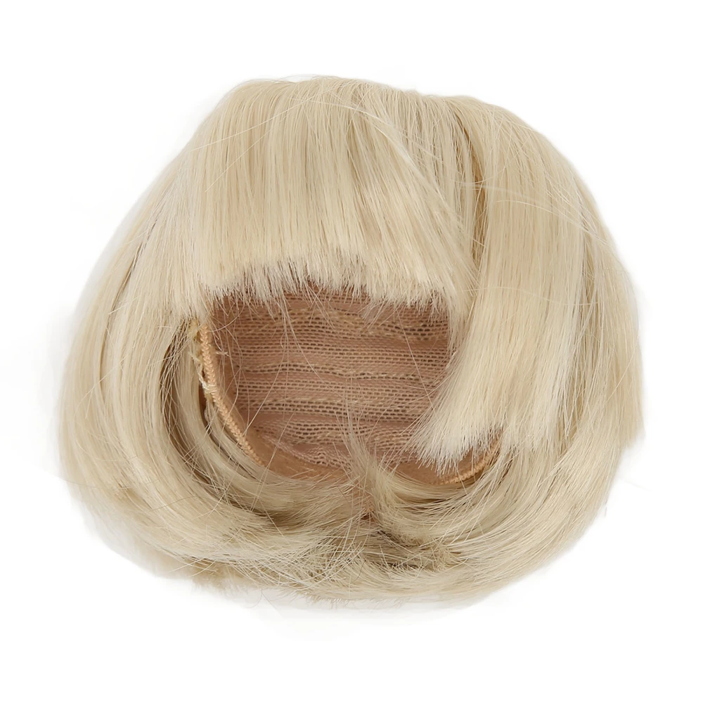 Doll Wig Hair with Bangs Doll Soft Flexible Short Straight Hair for 1/6 6.1‑6.7 Inch Doll Matcha Green