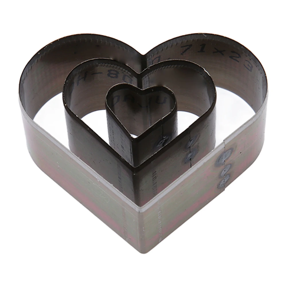 Punching Die Cutter Heart Shaped High Carbon Steel DIY Leather Craft Cutting Mold for Belt Bag Wallet 3pcs