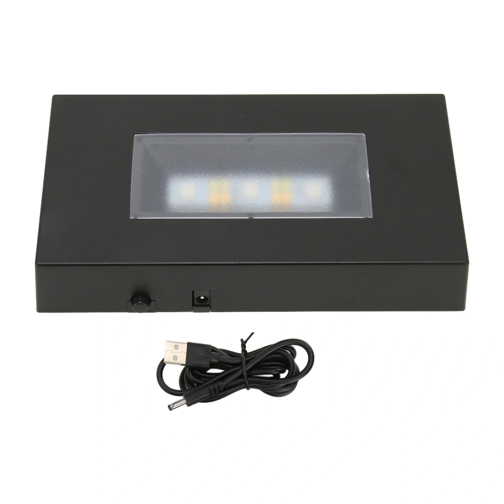 LED Light Stand Base USB Powered Multi Mode Assorted Colors Black ABS Rectangular Light Display Base for Glass Box