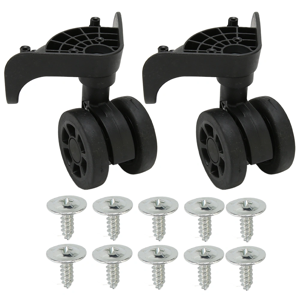 2pcs Luggage Wheels Replacement 360 Degree Rotation Quiet Operation Locking Black Luggage Wheels for Suitcases