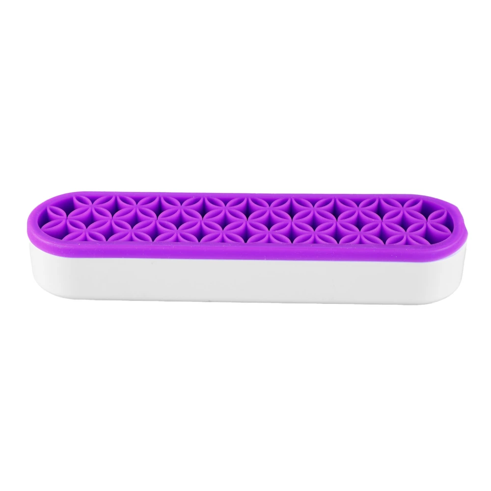 Silicone Makeup Brush Holder Assorted Slots Light Durable Stable Brush Storage Stand for Bedroom Office Desk Purple