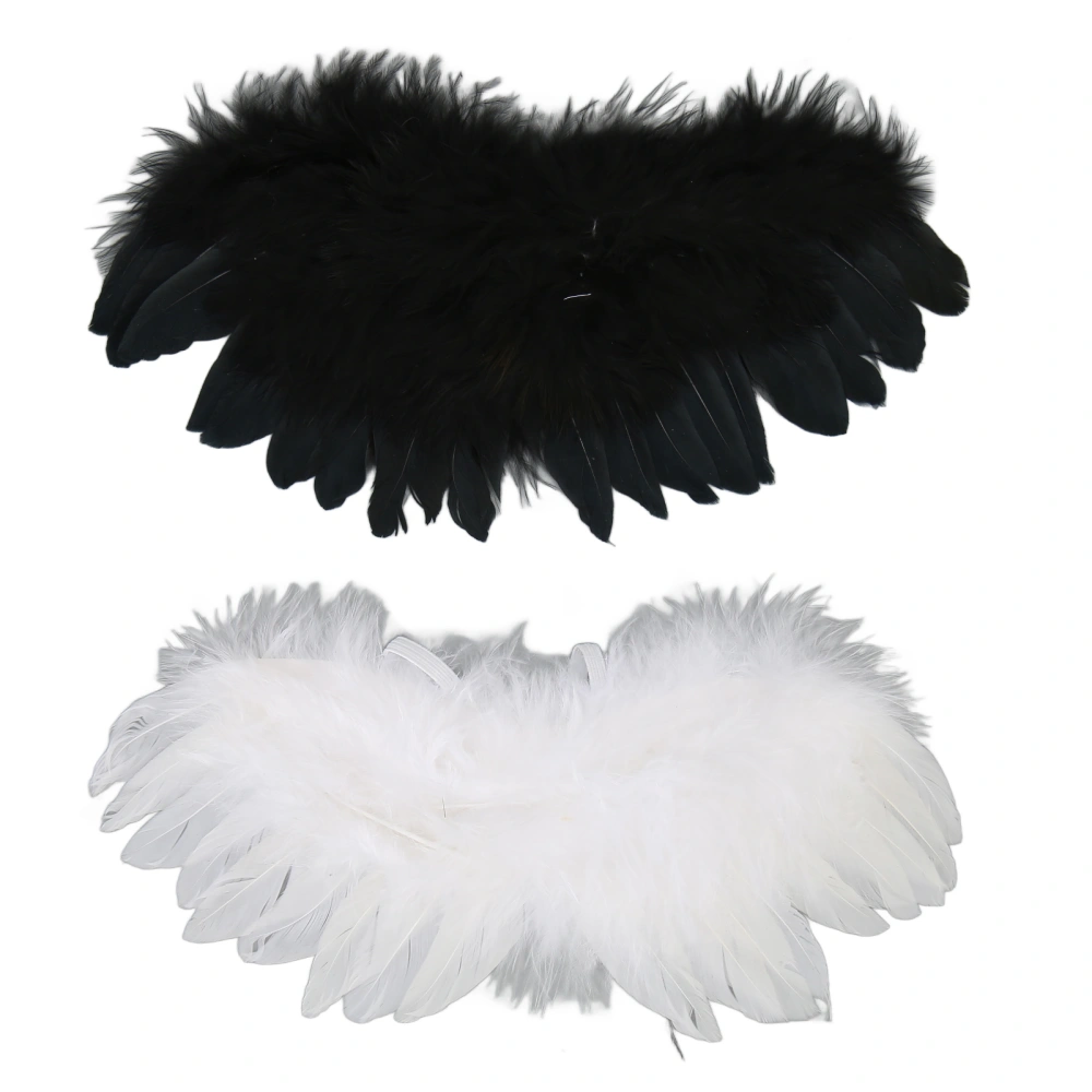 2Pcs Ball Joint Doll Feather Wings Black and White Soft Comfortable for 1/3 1/4 1/6 Dolls