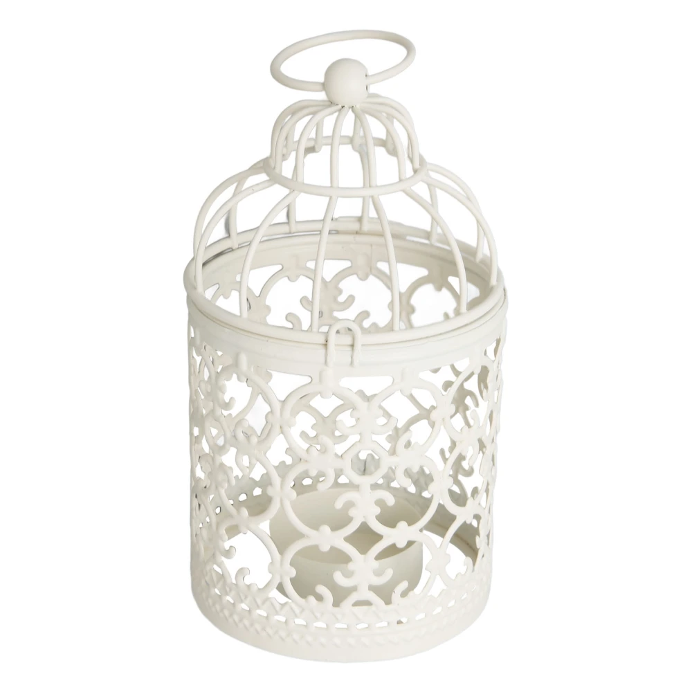 Tealight Lantern Hollow Pattern Decorative Metal Birdcage Candle Holder for Dining Table Wedding Party