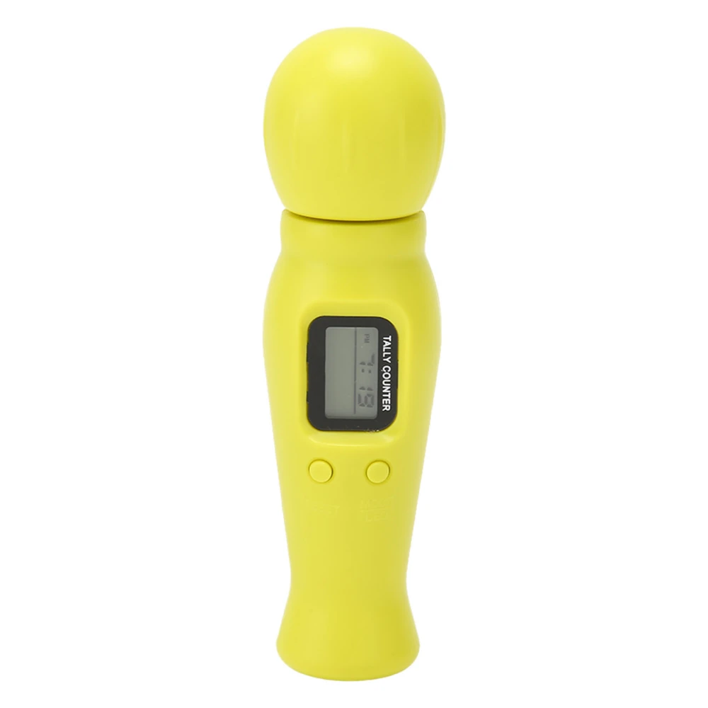 Digital Beads Counter LED Backlit Reset Compass Function Time Display Digital Tasbih for Meditation Relaxation Yellow