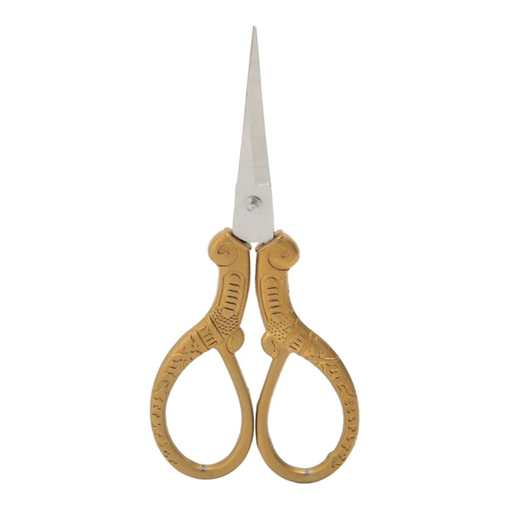 Vintage Embroidery Scissors Incisive Exquisite Practical Sturdy Stainless Steel Sewing Scissors for DIY Handcraft Gold