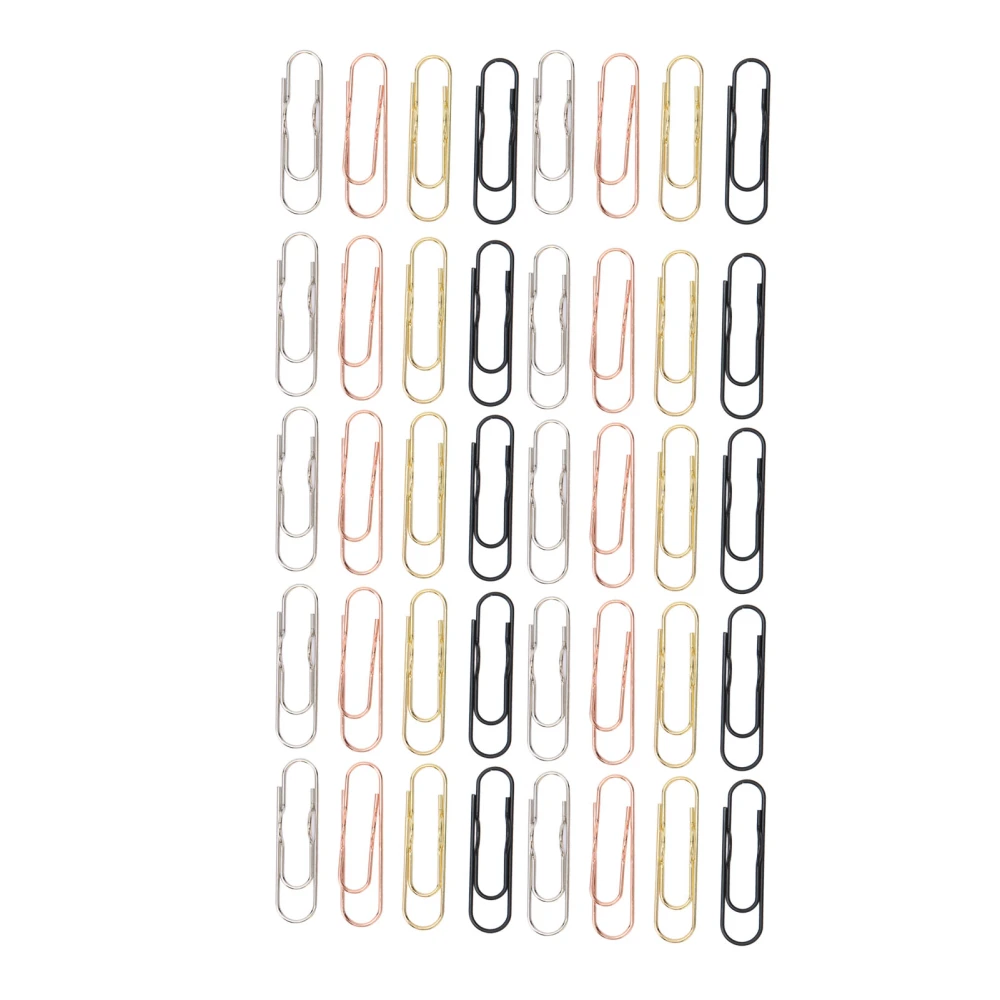 40 Pcs Black Silver Gold Rose Colors Pen Clip Shaped Fancy Cute Planner Clips Page Marker Bookmark Clips