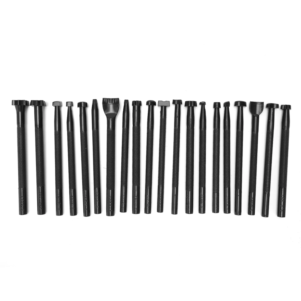 20pcs Leather Stamping Tools Handcraft Accurate Printing Skid Resistance Leather Stamp Kit for DIY Craft Black