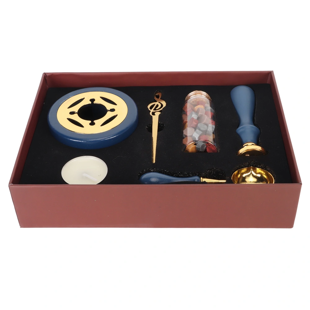 Wax Sealing Stamp Kit with Sealing Wax Warmer Wax Spoon Retro Wax Stamp Kit for Invitations Envelopes Postcards