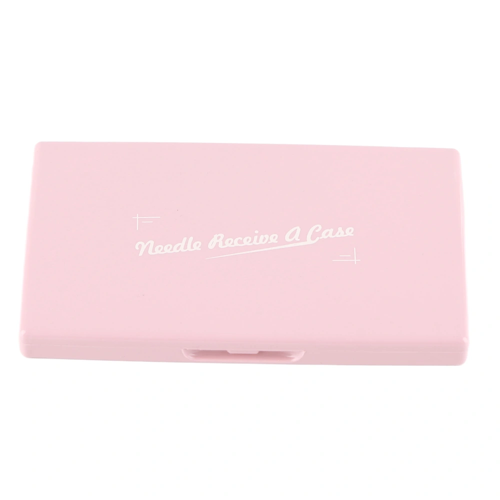 Magnetic Needle Case Pink Plastic Shell Light Portable Compact Stitching Pin Storage Box for Sewing Needlework