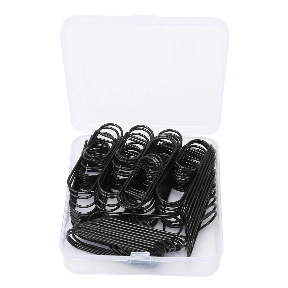 66pcs Metal Pen Clips for Student Slip Resistance Rust Prevention Paperclip Pen Holder for Notebooks Office School Black