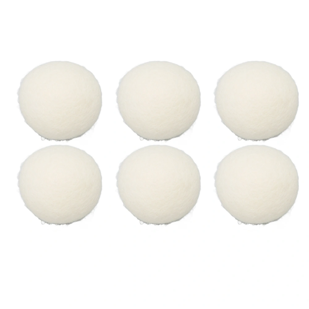 6Pcs Wool Drying Balls Reusable Skin Friendly Static Reduction Time Saving Fabric Softener Ball for Clothes Laundry 2.4in