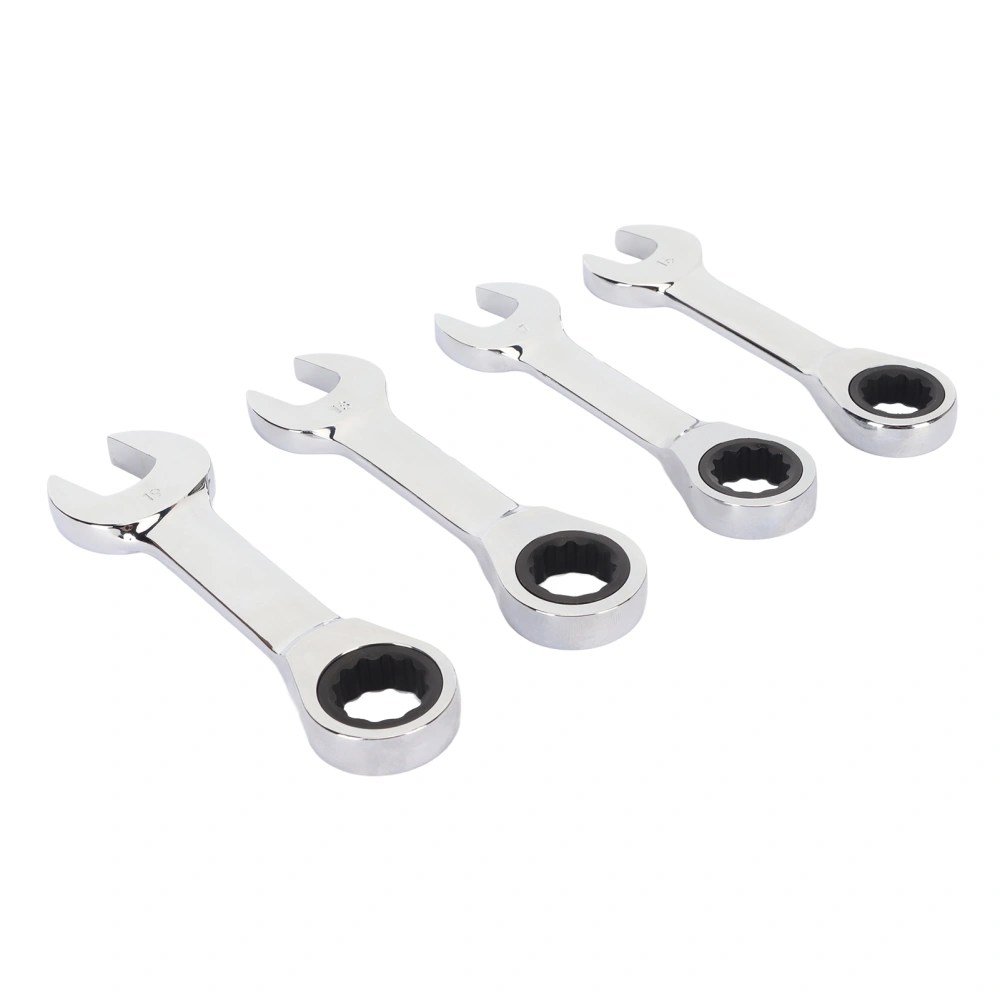 72 Tooth Short Ratcheting Wrench Set 16mm 17mm 18mm 19mm Professional Tool Steel Ratcheting Wrench Set for Mechanical