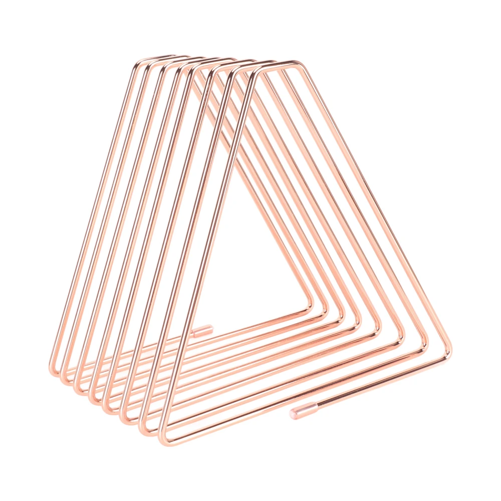 Retractable Book Ends 1.0 to 2.6in Spacing Triangular Electroplated Metal Book Stoppers for Family Office Dormitory Rose Gold