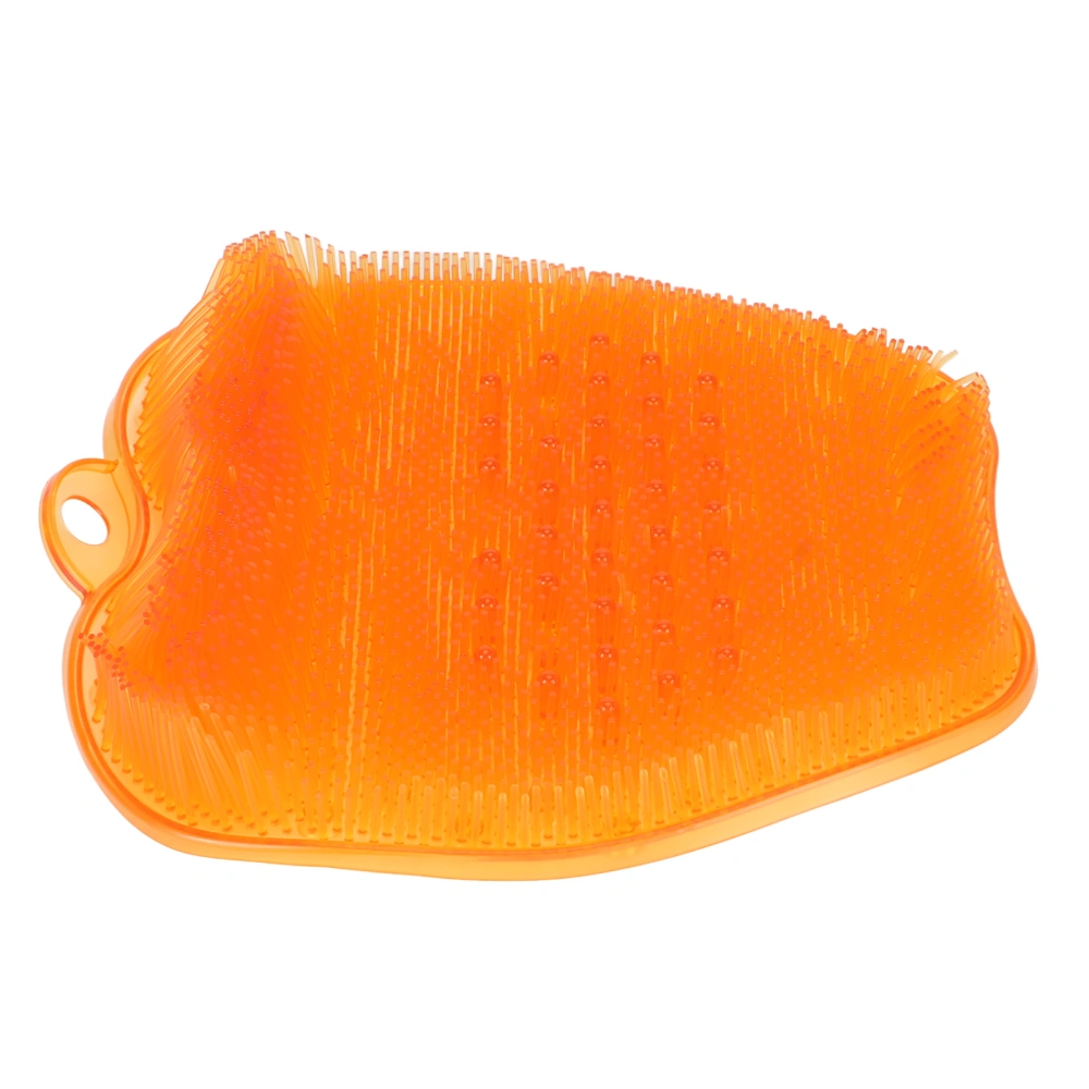 Shower Foot Massager Scrubber with Suction Cup Deep Cleaning Promote Blood Circulation Soft Silicone Foot Scrubber Mat Orange