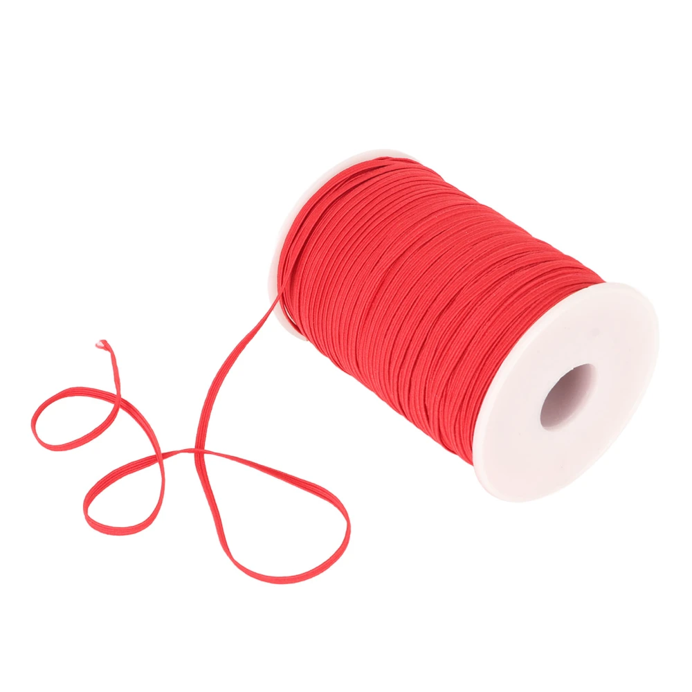 Elastic Cord 50 Yards 0.1in Wide Soft Flexible Nylon Breathable Washable Bracelet String for Handicraft DIY Beads Red