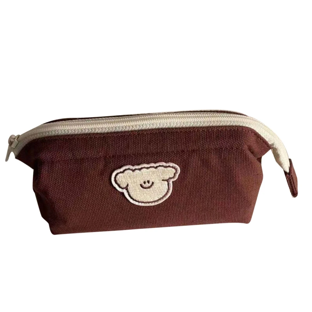 Pencil Bag Cute Cartoon Animal Style Smoothing Zipper Canvas Large Capacity Large Pencil Case for School Office Puppy