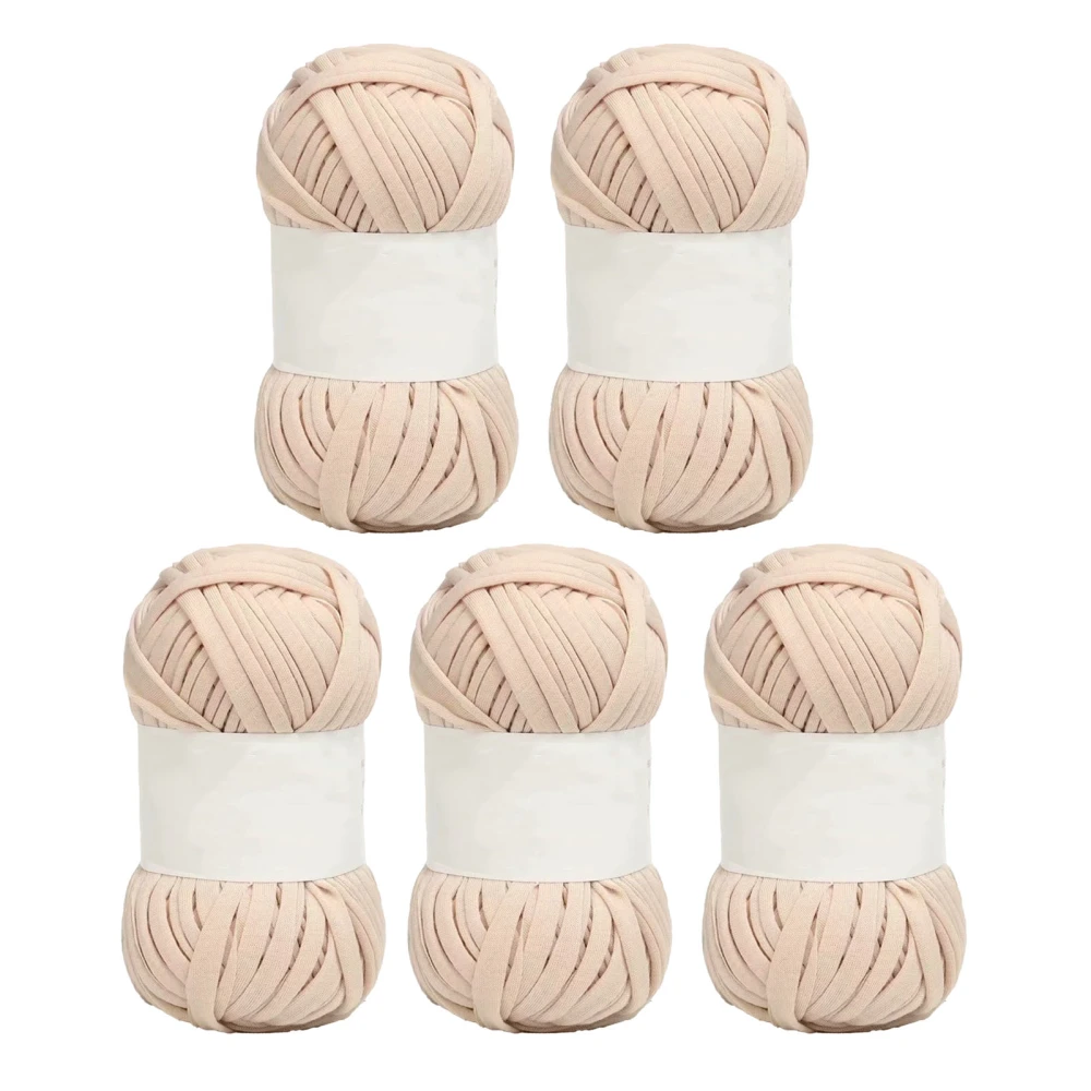 5Pcs Spaghetti Yarn 0.8in Wide Soft Skin Friendly Cotton Bright Color Carpet Yarn for Crocheting Knitting DIY