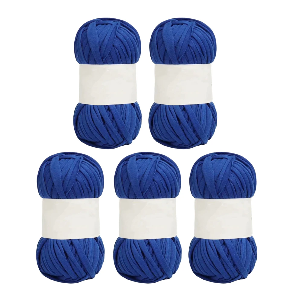 5Pcs Spaghetti Yarn 0.8in Wide Soft Skin Friendly Cotton Bright Color Carpet Yarn for Crocheting Knitting DIY