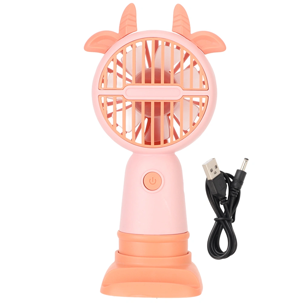 Mini Handheld Fan Portable USB Rechargeable Ergonomic Desk Table Fan Small Pocket Fan for Students Pink