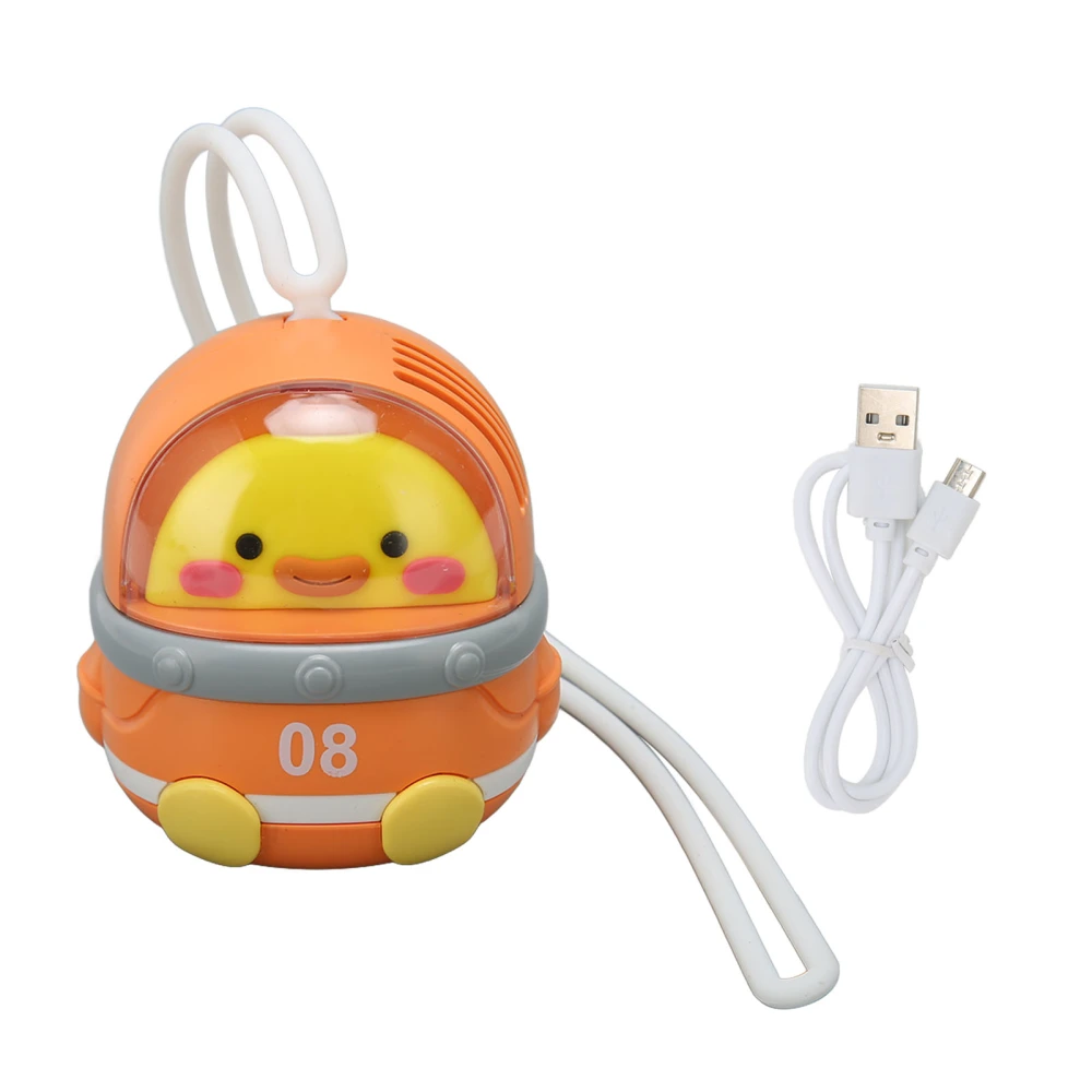 Rechargeable Necklace Fan 3 Levels Adjustable Bladeless USB Portable Mini Hanging Neck Fan with Lanyard for Outdoor Travel Duck