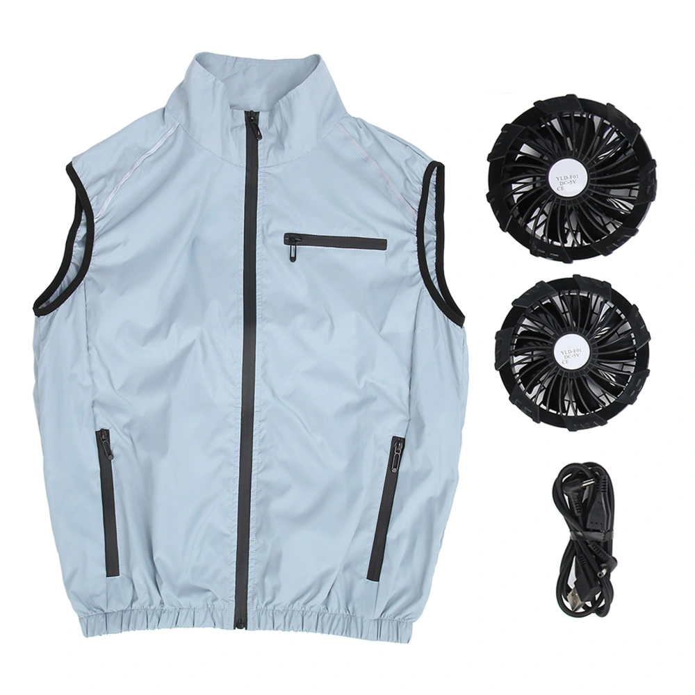 Cooling Vest 3 Levels Adjustable Microporous Breathable Air Conditioned Clothes with Fans for Hot Weather Work M