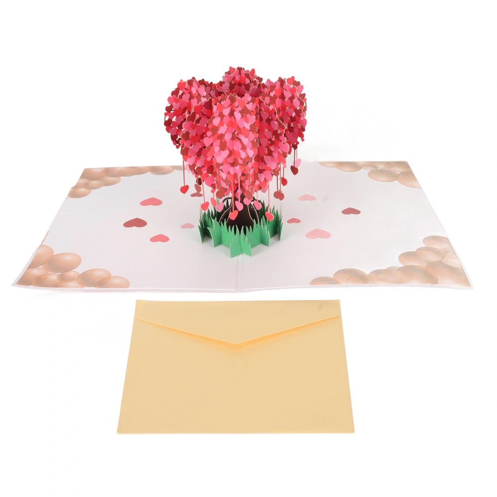 Love Heart Tree 3D Card Handcrafted Exquisite Engraving Writable 3D Greeting Card Valentines Day Greeting Cards