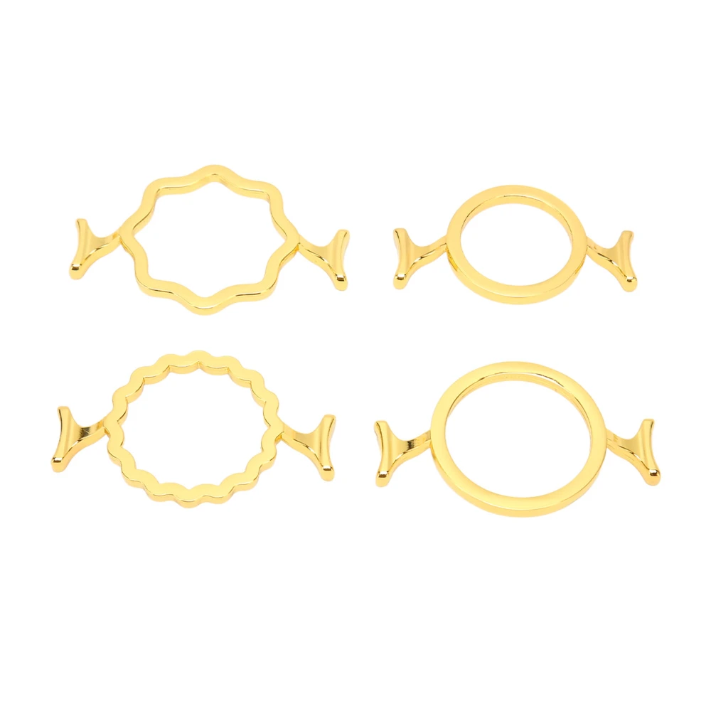 4Pcs Wax Seal Molds Gold Color Zinc Alloy Assorted Style Sturdy Durable Wax Seal Stamp Rings for 0.98in 1.18in Stamp