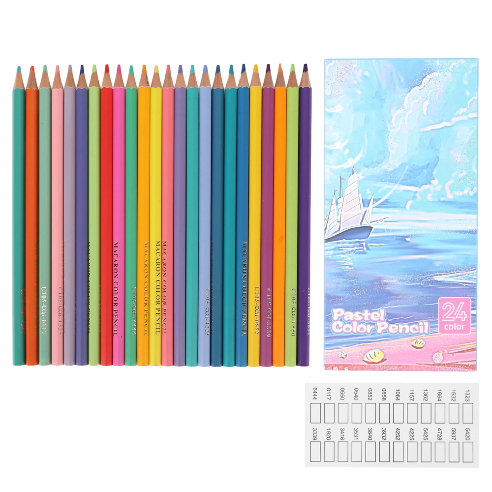 24Pcs Colored Pencils Assorted Pre Sharpened Vibrant Luster Smoothing Sketch Pencils for Coloring Painting Drawing