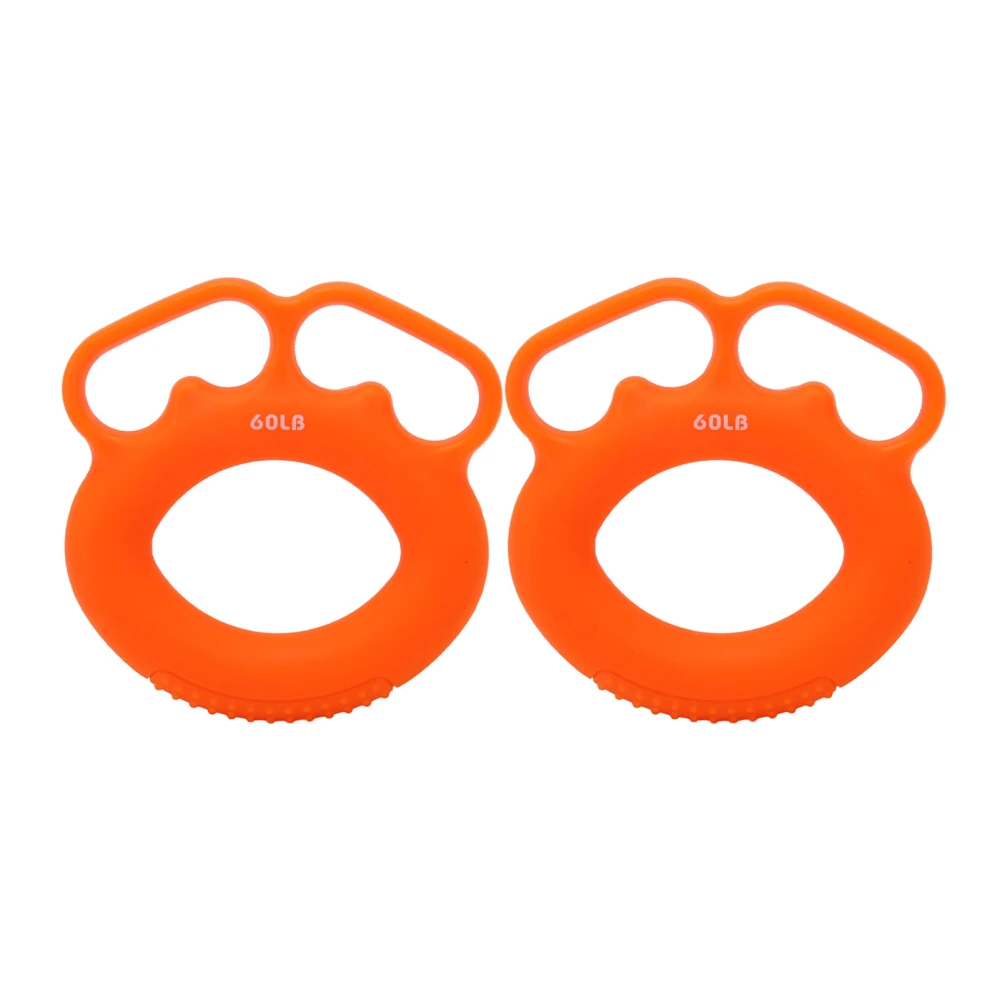 2Pcs Hand Grip Strengthener Orange 60LB Washable Soft Elastic Silicone Grip Strength Trainer for The Elderly Recovery