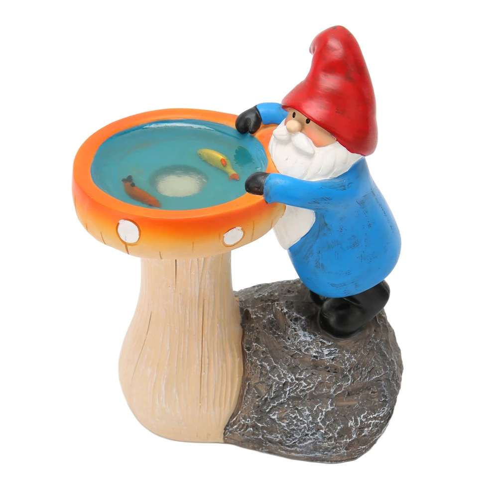 Garden Gnome Statue Solar Powered Hand Painted Waterproof Gnome Decoration for Front Porches Courtyards