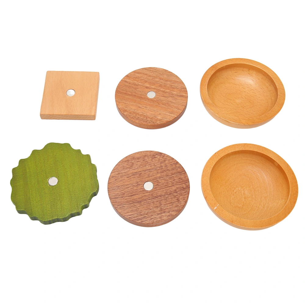 Hamburger Coaster Set Heat Insulation Cute Exquisite Wood Drink Coasters with Magnet for Kitchen