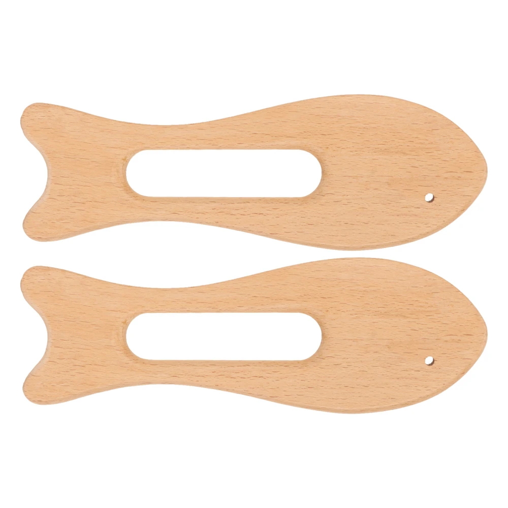 2Pcs Wooden Gua Sha Board Fish Shape Polished Beech Sturdy Safe Smoothing Wooden Scraping Tool for Arms Legs Back