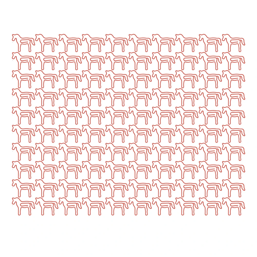 100PCS Animal Paperclips Non Slip Anti Corrosion Cute Appearance Portable Bookmark Clip for Office Horse