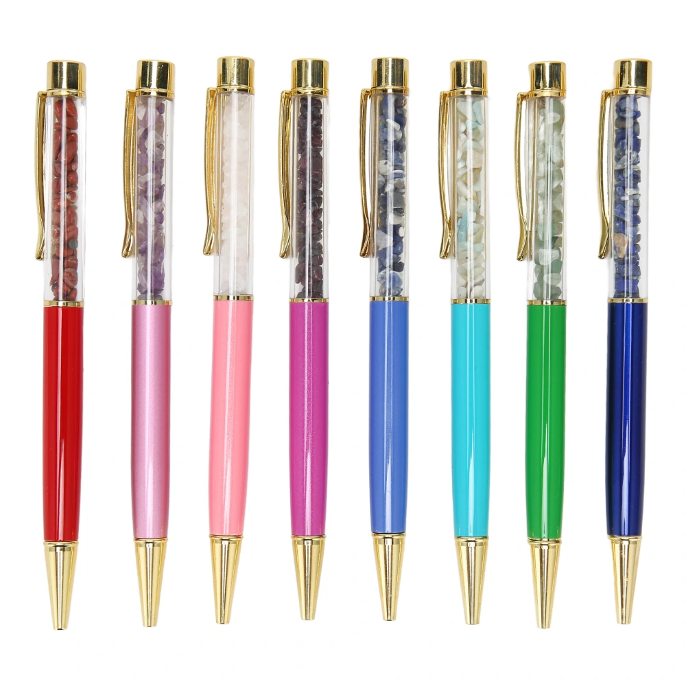 8PCS Crystal Ballpoint Pen Fashionable Colorful Bling Crystal Pens for Wedding Home School Office Supplies