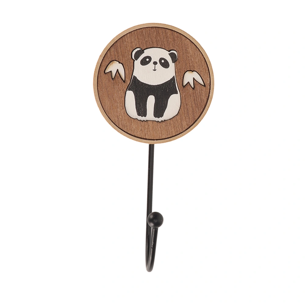 Cute Animal Wood Hooks Cartoon Strong Adhesion Polishing Wood Hooks Wall Hooks for Bedroom Kitchen Panda