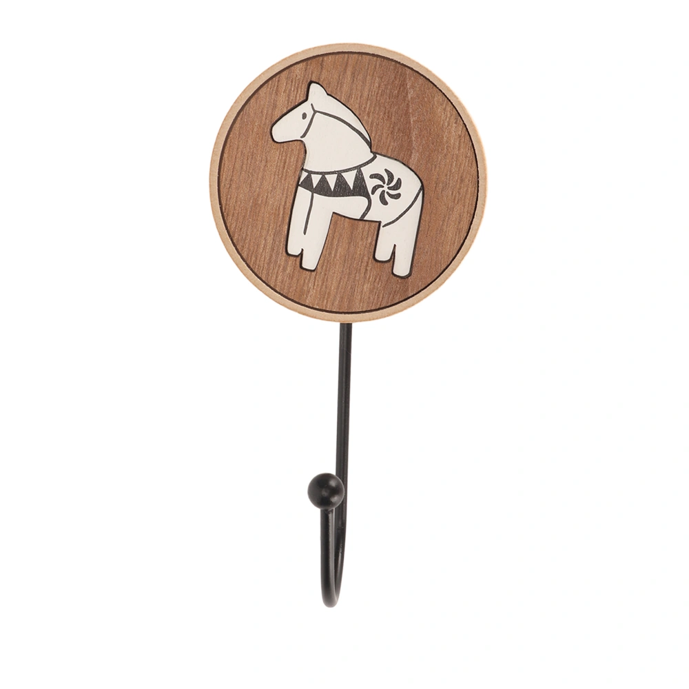 Cute Animal Wood Hooks Cartoon Strong Adhesion Polishing Wood Hooks Wall Hooks for Bedroom Kitchen Pony